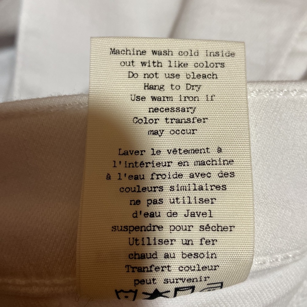 Rag & Bone Carpenter Aged Bright White Dre Jean Size 29 - Picture 12 of 12